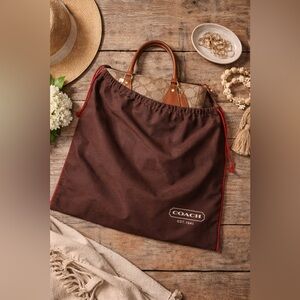 Coach Brown Dust Bag Drawstring Storage Bag 19x13 Authentic